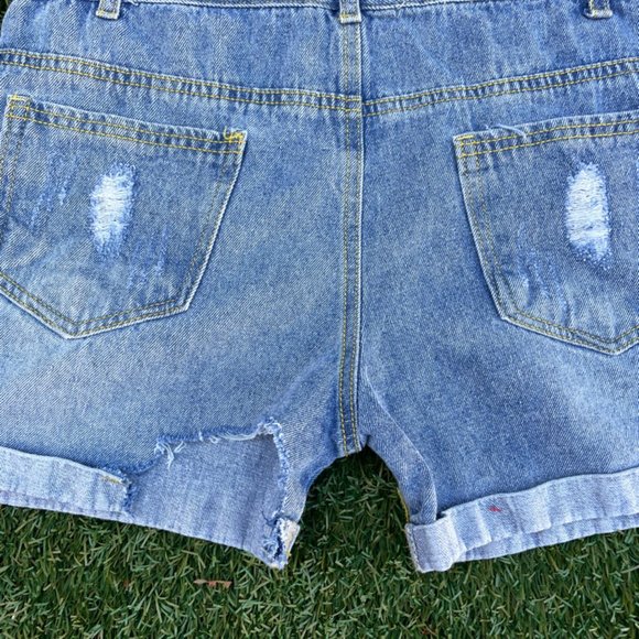 SOLD Vintage Jrs. Denim Overall Shorts Size - Picture 4 of 4